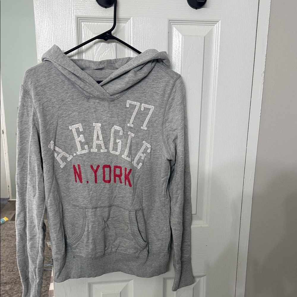 American Eagle Outfitters Gray and Red Hoodie